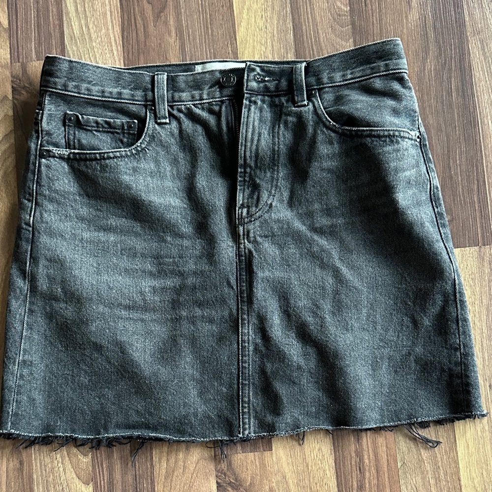 Everlane Charcoal A-Line Denim Skirt